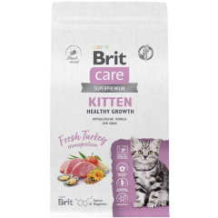 Сухой корм для котят BRIT Care Kitten Healthy Growth индейка 7 кг 