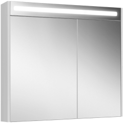 Шкаф с зеркалом для ванной BELUX Неман ВШ 90 белый глянцевый