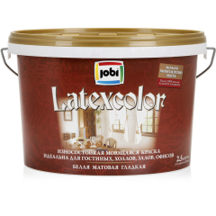 Краска латексная JOBI Latexcolor моющаяся 2,5 л