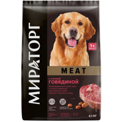 Сухой корм для собак МИРАТОРГ Meat говядина 2,1 кг 