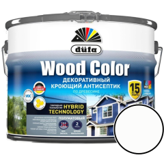 Антисептик DUFA Wood Color кроющий декоративный белый 9 л