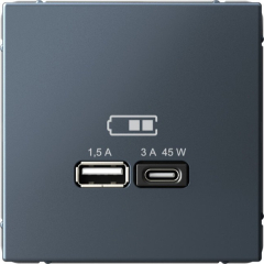 Розетка USB двойная скрытая SYSTEME ELECTRIC ArtGallery грифель GAL000729