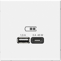 Розетка USB двойная скрытая SYSTEME ELECTRIC ArtGallery белая GAL000129
