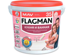 Краска ВД FLAGMAN 35 кухня и ванная база TR 3 л
