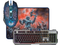 Набор игровой клавиатура и мышь с ковриком DEFENDER Killing Storm MKP-013L RU