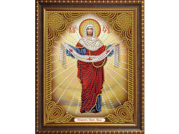 Алмазная вышивка АЛМАЗНАЯ ЖИВОПИСЬ Икона Покров Пресвятой Богородицы 22х28 см 