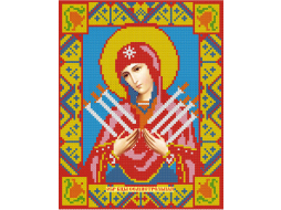 Алмазная вышивка АЛМАЗНАЯ ЖИВОПИСЬ Икона Семистрельная Богородица 22х28 см 