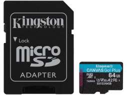 Карта памяти KINGSTON MicroSD Canvas Go! Plus с адаптером SD