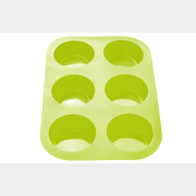 Форма для выпечки силиконовая прямоугольная на 6 кексов 26х17,5х3 см PERFECTO LINEA зеленая (20-000413)