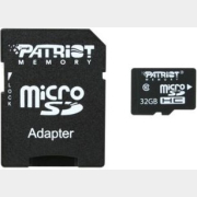 Карта памяти PATRIOT LX Series microSDHC 32 Гб с адаптером SD (PSF32GMCSDHC10)