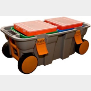 Ящик для инструмента пластмассовый на колесах PROFBOX С-2 800х370х340 мм с секциями (610362)
