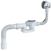 Сифон для ванны и глубокого поддона автомат с переливом и гибким соединением D40х40/50 UNICORN (S102) 