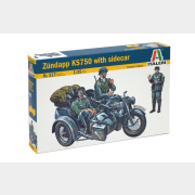 Сборная модель ITALERI Армейский мотоцикл Zundapp KS750 с фигурками солдат Вермахта 1:35 (317)