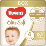 Подгузники HUGGIES Elite Soft 4 Maxi 8-14 кг 132 штуки (5029054566220)