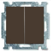 Выключатель двухклавишный проходной скрытый ABB Basic 55 шоколад (1012-0-2181)