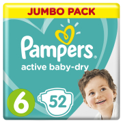 Подгузники PAMPERS Active Baby-Dry 6 Extra Large 13-18 кг 52 штуки (8001090614346)
