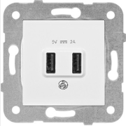 Розетка USB двойная скрытая VIKO Karre белая (90961017)