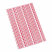 Знак-наклейка REXANT 220 В 10x30 мм лист 42 наклейки (56-0007)
