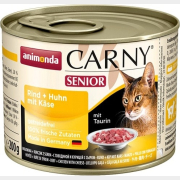 Влажный корм для пожилых кошек ANIMONDA Carny Senior говядина и курица с сыром консервы 200 г (4017721837101)