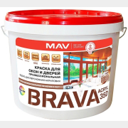 Краска ВД BRAVA Acryl 35D для окон и дверей профессиональная белая полуматовая 1 л