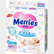 Подгузники MERRIES 1 New baby до 5 кг 90 штук (4901301230782)