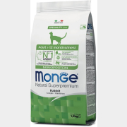 Сухой корм для кошек MONGE Monoprotein Adult кролик 1,5 кг (8009470011945)