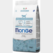Сухой корм для котят MONGE Monoprotein Kitten форель 1,5 кг (8009470005500)