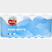 Бумага туалетная RUTA Pure White 8 рулонов (4820023747555)