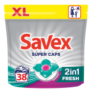 Капсулы для стирки SAVEX 2in1 Fresh Super Caps 38 штук (3800024045523)