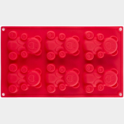 Форма для выпечки силиконовая прямоугольная на 6 кексов WALMER Bears 30,5x18x2 см (W27301820)