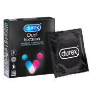Презервативы DUREX Dual Extase Рельефные С анестетиком 3 штуки (9250435726)