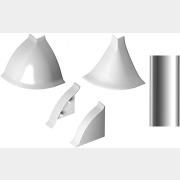 Комплектующие для кухонного плинтуса RICO выгнутая форма серебро (5709)