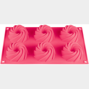 Форма для выпечки силиконовая прямоугольная на 6 кексов 29,2х17,3х3,5 см PERFECTO LINEA Fruit Dove темно-розовая (20-105229)