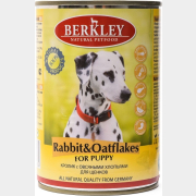 Влажный корм для щенков BERKLEY кролик с овсяными хлопьями консервы 400 г (4250231599484)