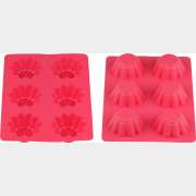 Форма для выпечки силиконовая прямоугольная на 6 кексов 25,5х18х3 см PERFECTO LINEA Fruit Dove розовый (20-107229)