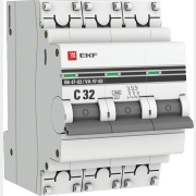 Автоматический выключатель EKF PROxima ВА 47-63 3P 32А C 4,5кA (mcb4763-3-32C-pro)