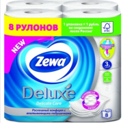 Бумага туалетная ZEWA Deluxe 8 рулонов (7322541268965)