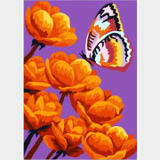 Картина по номерам WIZARDI Огненные цветы 16х13 см (mini120)