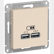 Розетка USB двойная скрытая SCHNEIDER ELECTRIC Glossa бежевый (GSL000233)