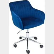 Кресло компьютерное AKSHOME Sark синий велюр/хром (83448)
