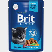 Влажный корм для котят BRIT Premium цыпленок в соусе пауч 85 г (5048809)