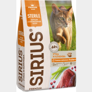 Сухой корм для стерилизованных кошек SIRIUS Sterile утка с клюквой 10 кг (4602009945397)