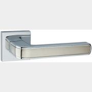 Ручка дверная на розетке LOCKIT Рико КВ A1549Е SN/PC на квадратной планке матовый никель, хром