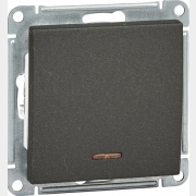 Выключатель одноклавишный скрытый с подсветкой SCHNEIDER ELECTRIC W59 черный бархат (VS110-153-6-86)