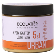 Крем-баттер для тела ECOLATIER Urban 5 в 1 Какао, ши, кокос, макадамия, бабассу 380 мл (4620046171944)