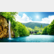 Фотообои флизелиновые CITYDECOR Тропический водопад 300х150 см