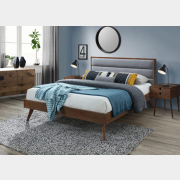 Кровать двуспальная HALMAR Orlando серый/орех 160х200 см (V-CH-ORLANDO-LOZ)
