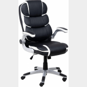 Кресло компьютерное AKSHOME Antony Eco черный с белыми вставками (86376)