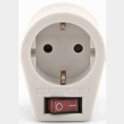 Переходник для розетки ELECTRALINE с выключателем белый (55073)