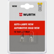 Лампа накаливания автомобильная WURTH W5W 2 штуки (07209621)
